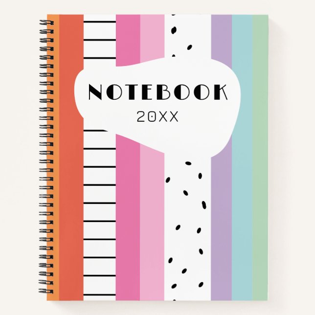 Carnet Rayures Pop Whimsical (Devant)