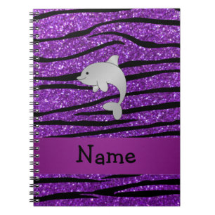Carnet Rayures pourpres personnalisées de zèbre de