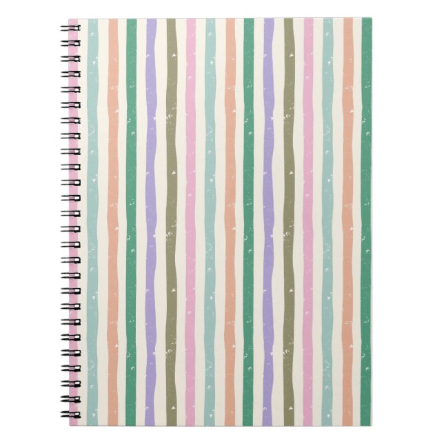 Carnet Rayures rustiques pastel (Devant)