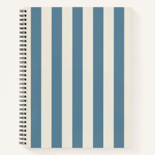 Carnet Rayures verticales bleues et crème