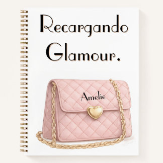 Carnet "Recargando Glamour" Funny Pink Purse Personalized
