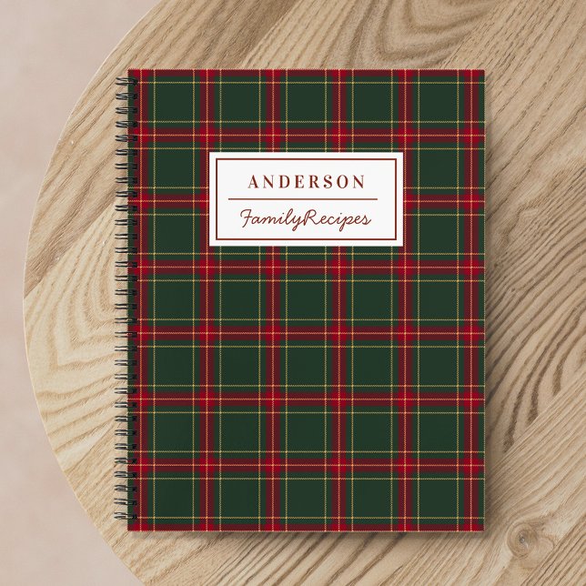 Carnet Recette classique de Noël Plaid Nom de famille (Créateur téléchargé)