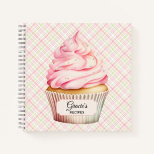 Carnet Recette Cupcake Aquarelle Rose