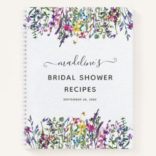 Carnet Recette de Baby Shower Floral Fleur Sauvage