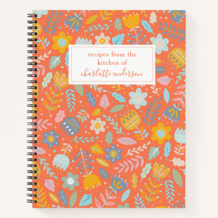 Carnet Recette de cuisine personnalisée Fleurs joueuses F