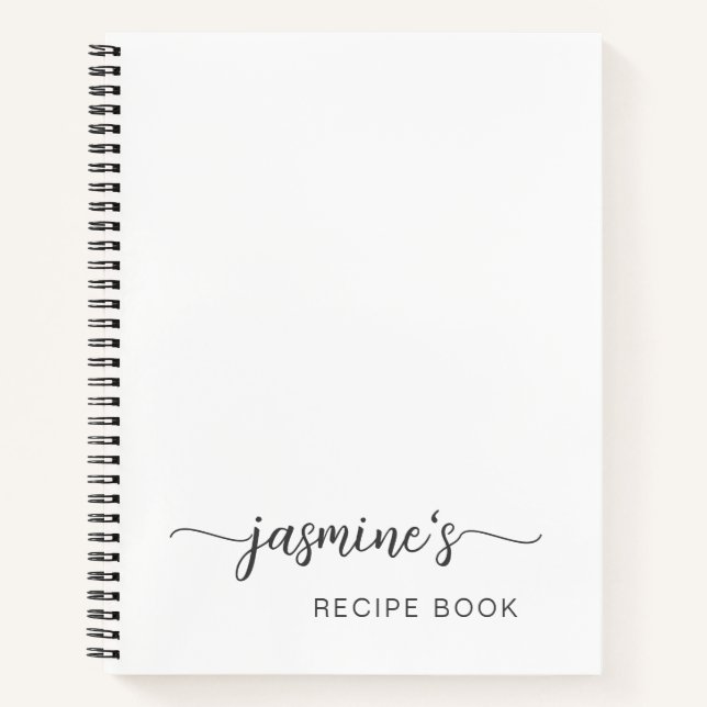 Carnet Recette de cuisine simple et blanche signée Girly (Devant)