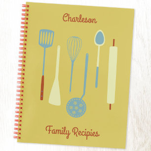 Carnet Recette de famille de cuisine rétro personnalisée