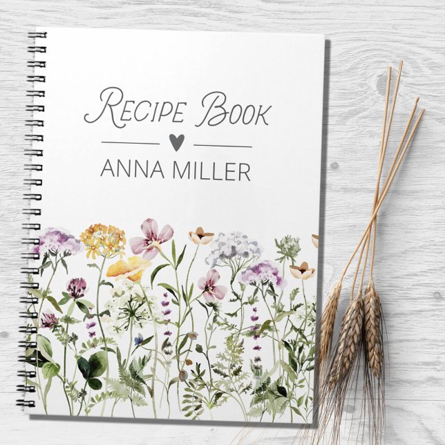 Carnet Recette de jardin fleuri Fleur sauvage personnalis (In situ)