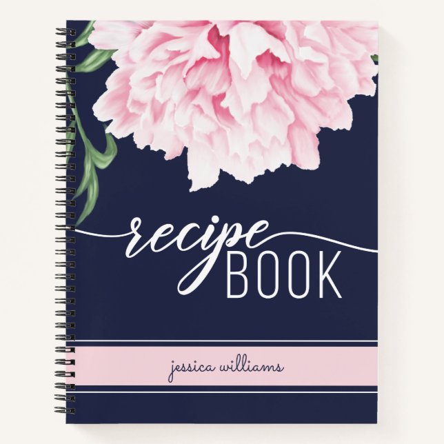 Carnet Recette de la marine florale rose Peony (Devant)