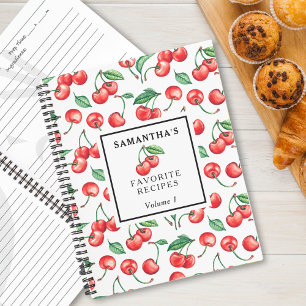 Carnet Recette de Motif de cerise personnalisée