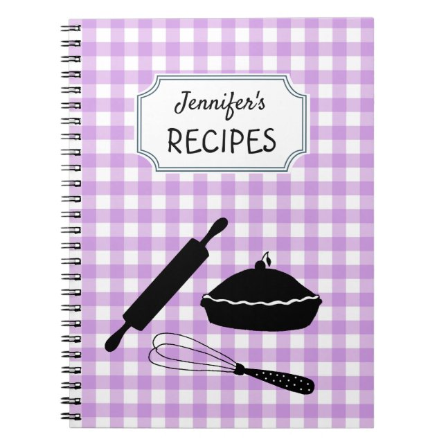 Carnet Recette de Motif Lilac En vichy Plaid personnalisé (Devant)