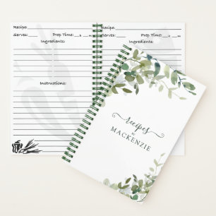 Carnet Recette de verdure botanique moderne Eucalyptus
