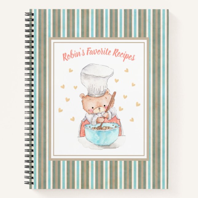 Carnet Recette d'illustration de l'aquarelle du chef mign (Devant)