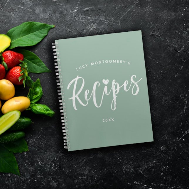 Carnet Recette du script Pinceau blanc vert ardoise (Créateur téléchargé)