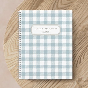 Carnet Recette moderne Farmhouse Blue Buffalo Check