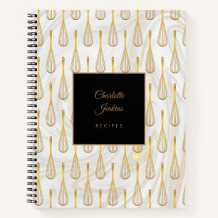 Carnet Recette Motif de marbre de Whisk d'or