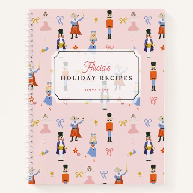 Carnet Recette Motif de vacances pour Noisette rose (Devant)