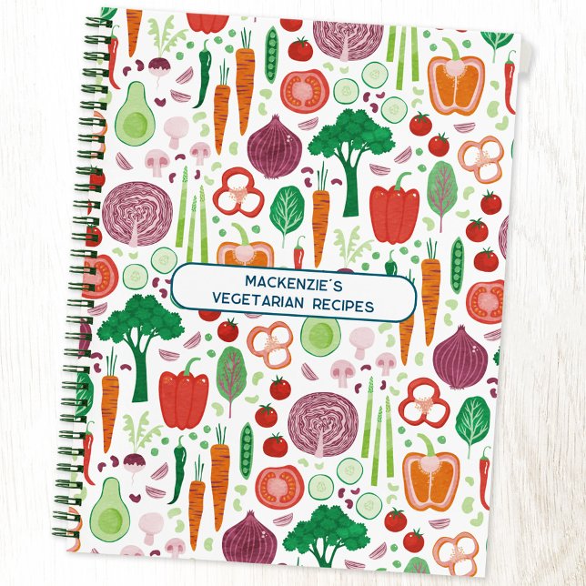 Carnet Recette personnalisée de légumes (Personalized vegetable pattern recipe book)