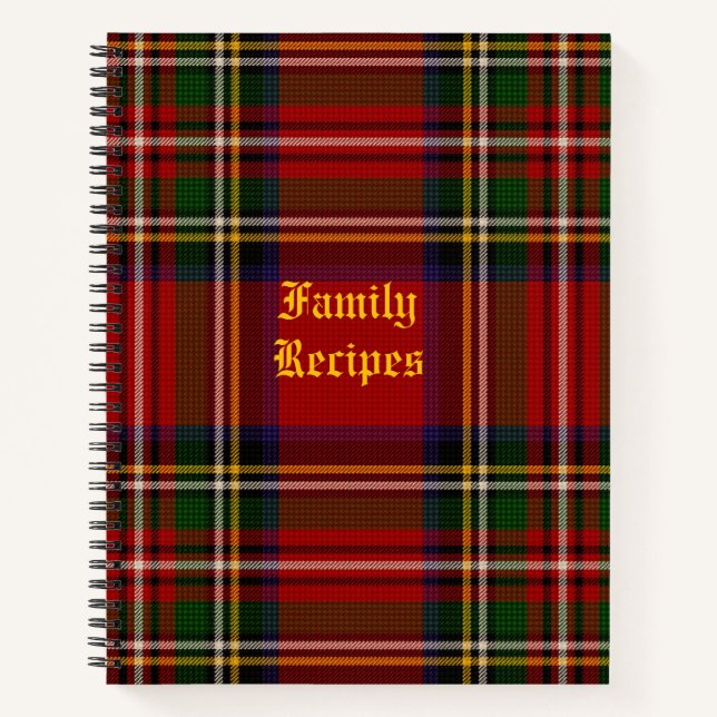 Carnet Recette personnalisée de Royal Stewart (Devant)