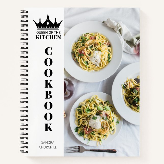 Carnet Recette personnalisée Queen of The Kitchen Cookboo (Devant)