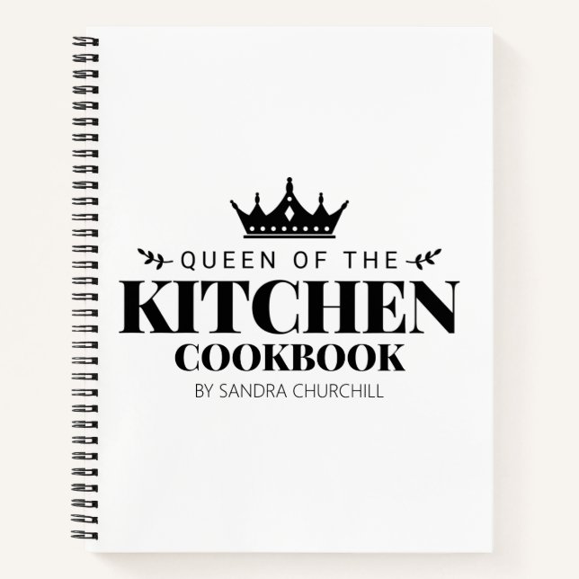 Carnet Recette personnalisée Queen of The Kitchen Cookboo (Devant)