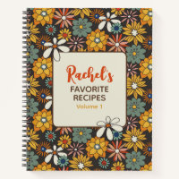 Recette personnalisée Retro Floral Brown Gold Turq
