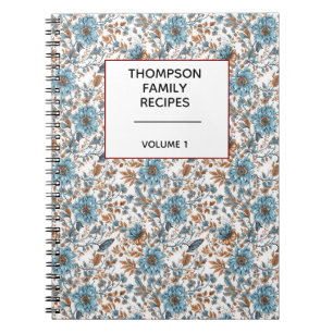 Carnet Recette personnalisée Stylish Floral Neutrals