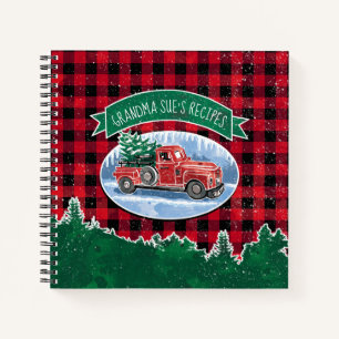 Carnet Recette Vintage rouge de Noël Buffalo Plaid