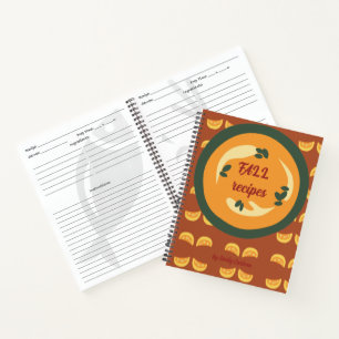 Carnet recettes d'automne citrouilles mignonnes