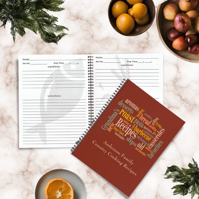 Carnet Recettes de Cuisine de la famille pays dit (Family Country Cooking Recipes Sayings Notebook)