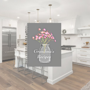 Carnet Recettes de grand-mère Fleur sauvage Mason Jar Pin