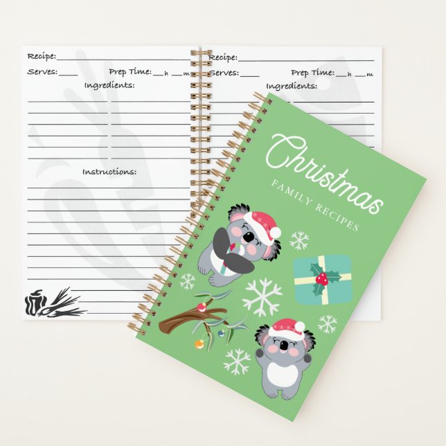 Carnet Recettes de la famille de Noël Koala (À l'intérieur)