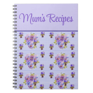 Carnet Recettes de maman Viola Purple Lilac Floral Flower