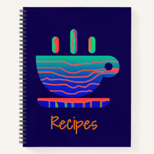 Carnet Recettes de pause-café dégradé bleu