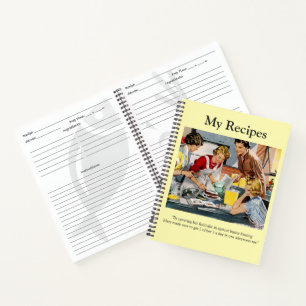 Carnet Recettes de scène décorées de gâteaux vintages Car