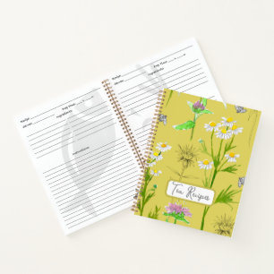 Carnet Recettes de thé médicinal Herbaliste Chamomile jau
