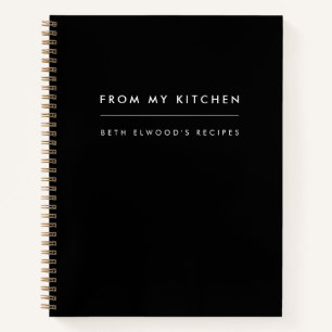 Carnet Recettes   Design Noir Moderne De Ma Cuisine