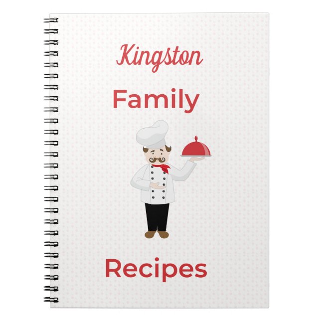 Carnet Recettes familiales personnalisées avec chef itali (Devant)