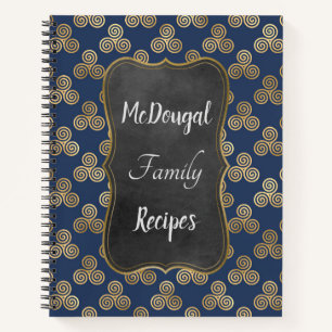 Carnet Recettes familiales personnalisées Blue Celtic