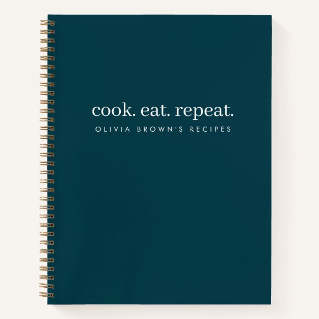 Carnet Recettes Moderne Design tendance Cuisine Turquoise (Devant)
