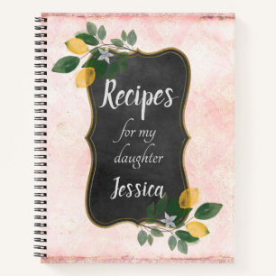 Carnet Recettes personnalisées pour ma fille en rose