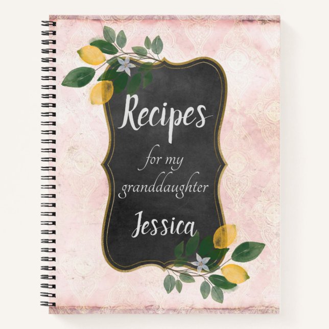 Carnet Recettes personnalisées pour ma petite-fille en ro (Devant)
