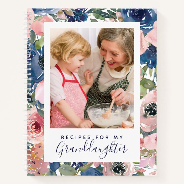Carnet Recettes pour ma petite-fille | Floral Cookbook (Devant)