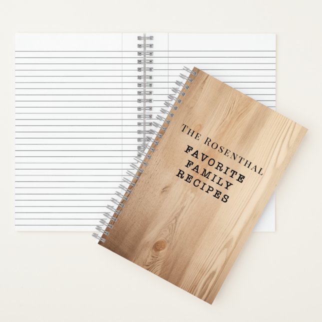 Carnet Recettes préférées de la famille du bois naturel (À l'intérieur)