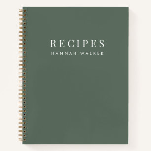 Carnet Recettes Recette verte minimaliste et élégante d