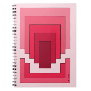 Carnet Rectangle Abstrait en rouge