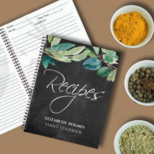 Carnet Reçus de script vintage de feuille d'aquarelle de