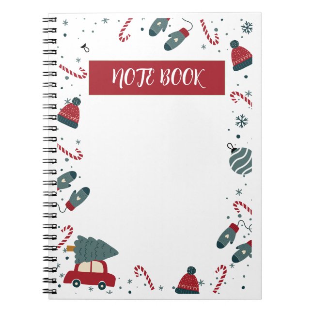 Carnet Red and Green Cute Illustrated Christmas  (Devant)
