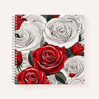 Carnet Red and White Rose Beauty