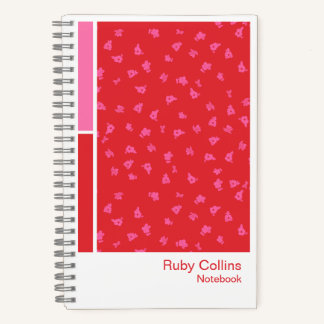 Carnet Red Ditsy Floral Vertical Palette Notebook